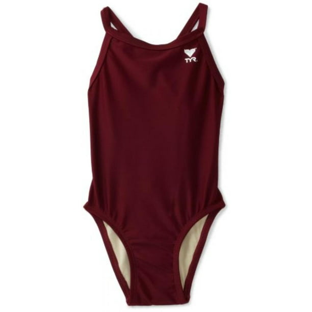 TYR Sport Girls' Solid Diamondback Swim Suit 